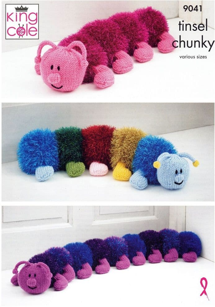Centipedes Knitted with Tinsel Chunky x3