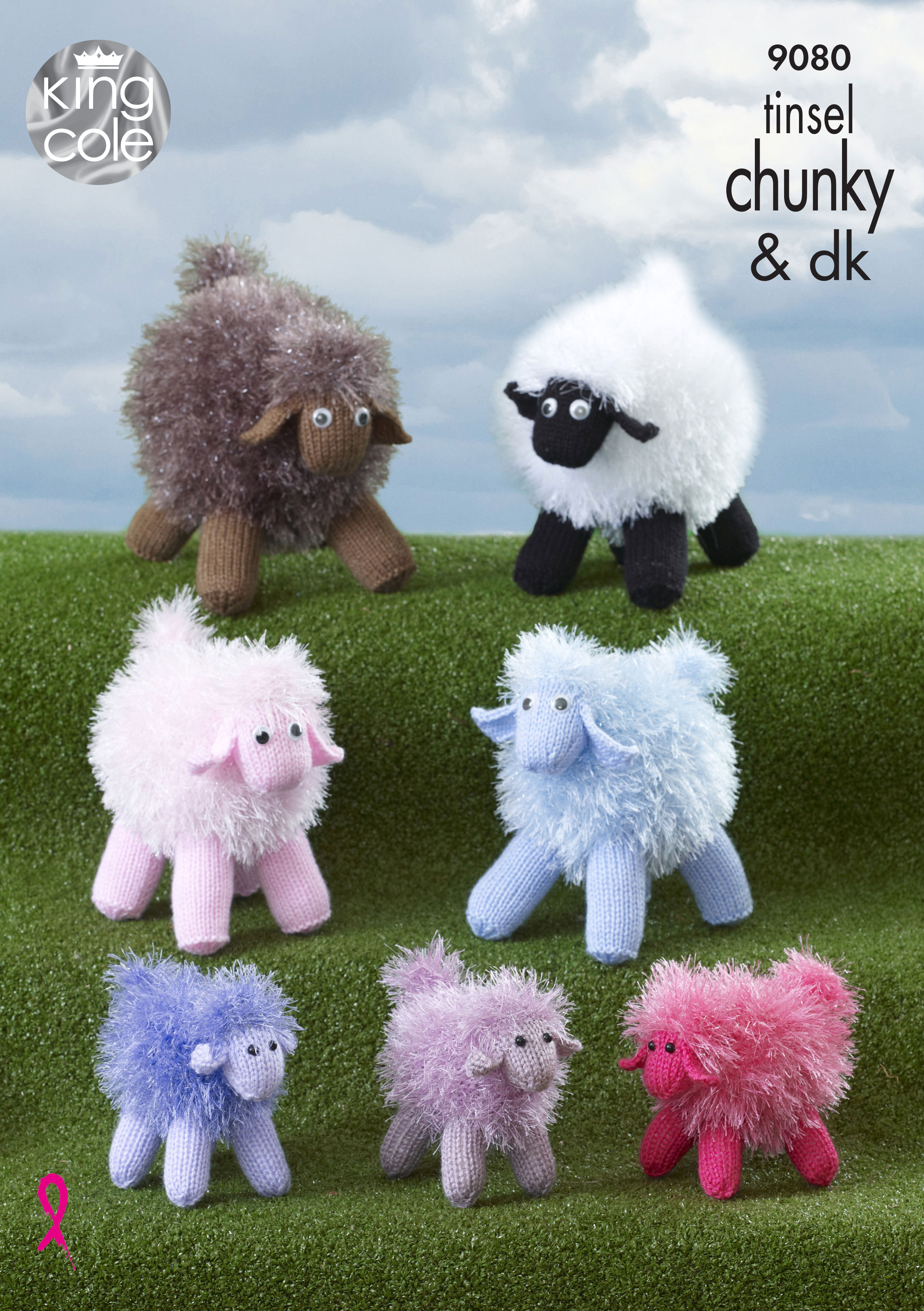 Tinsel Sheep Knitted in Tinsel Chunky & Dollymix DK x3