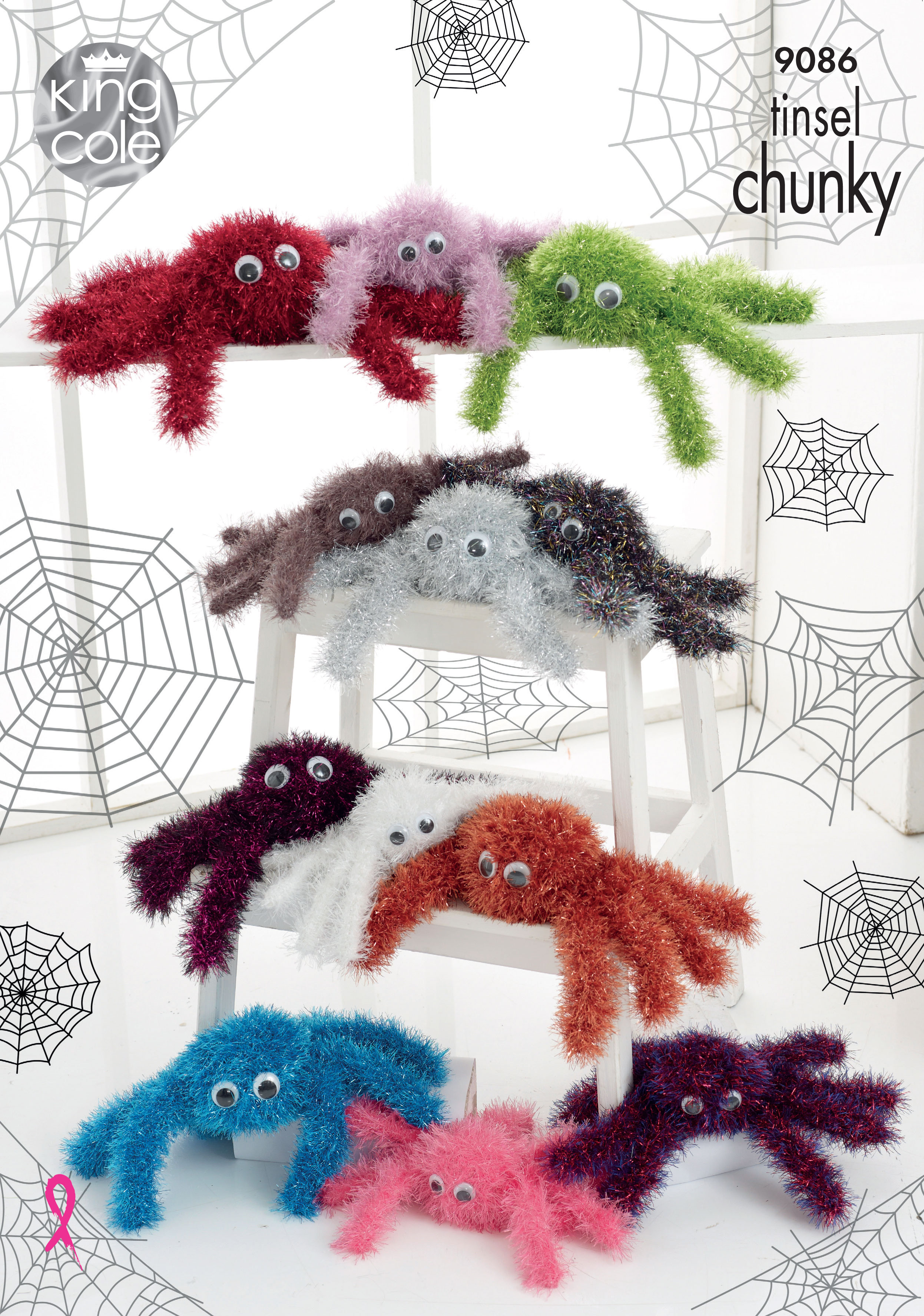 Spiders Knitted in Tinsel Chunky x3