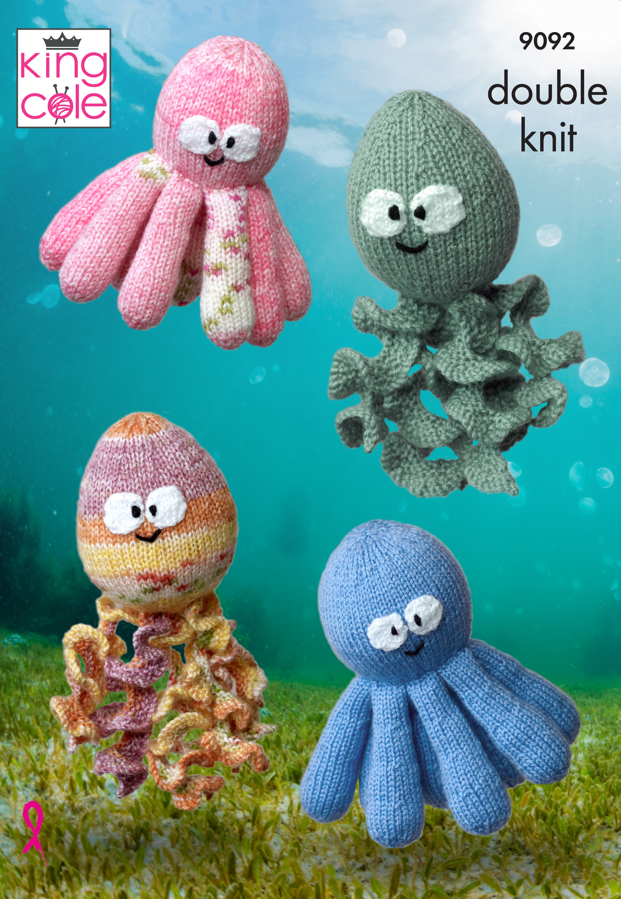 Squid & Octopus Toys Knitted in Dollymix DK, Splash DK, 9092 x3