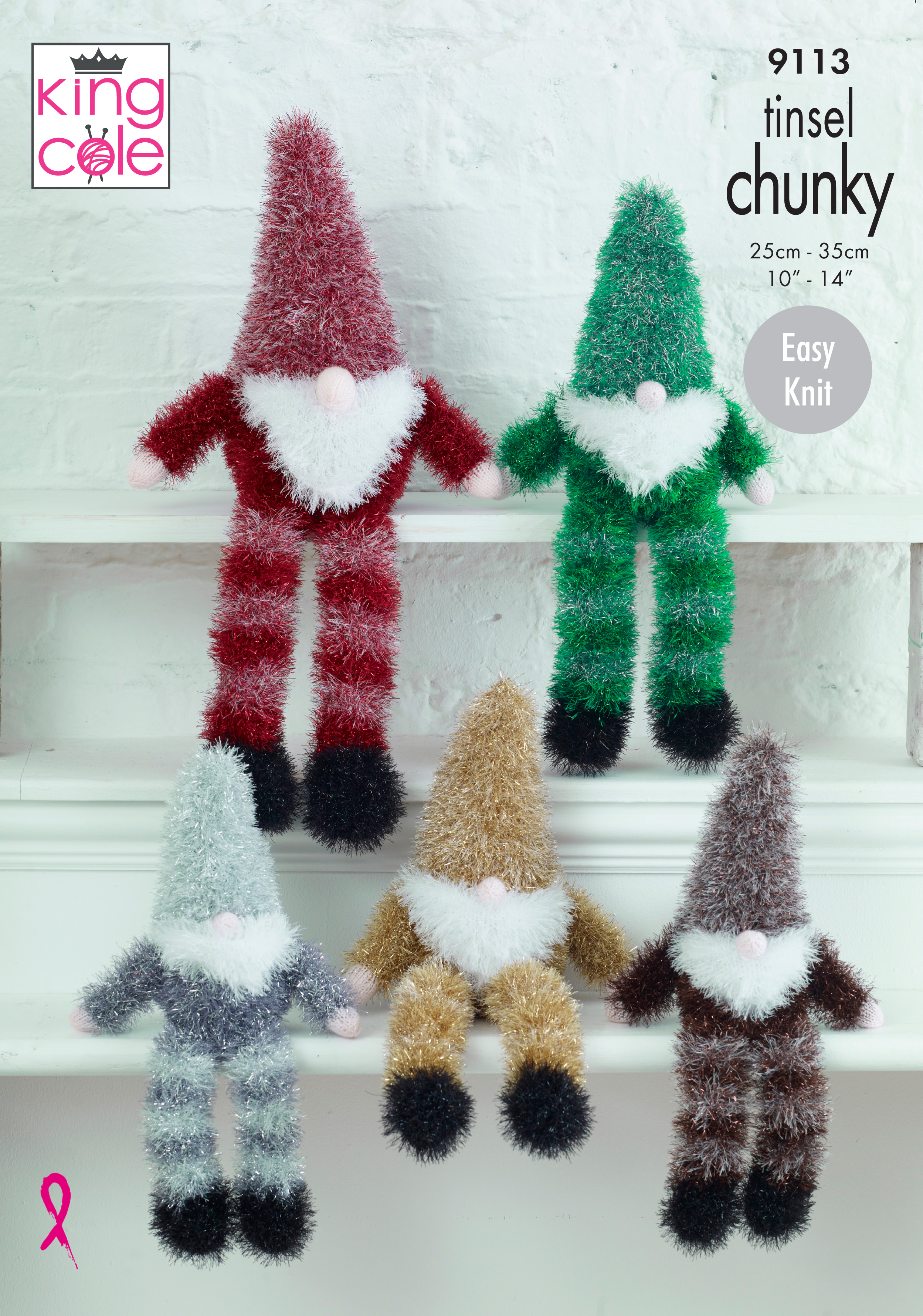 Gnomes Knitted in Tinsel Chunky x3