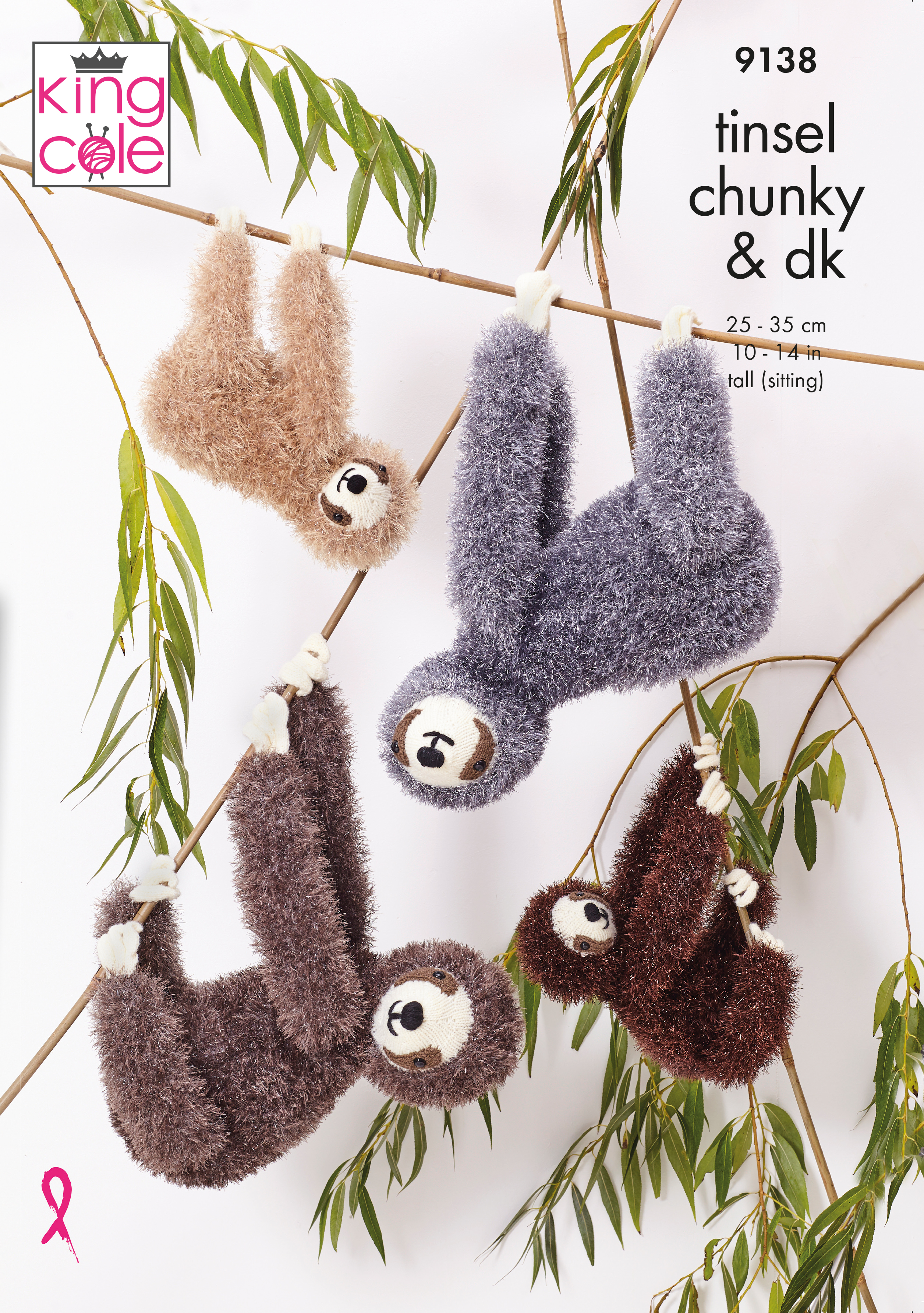 Sloths Knitted in Tinsel Chunky x3