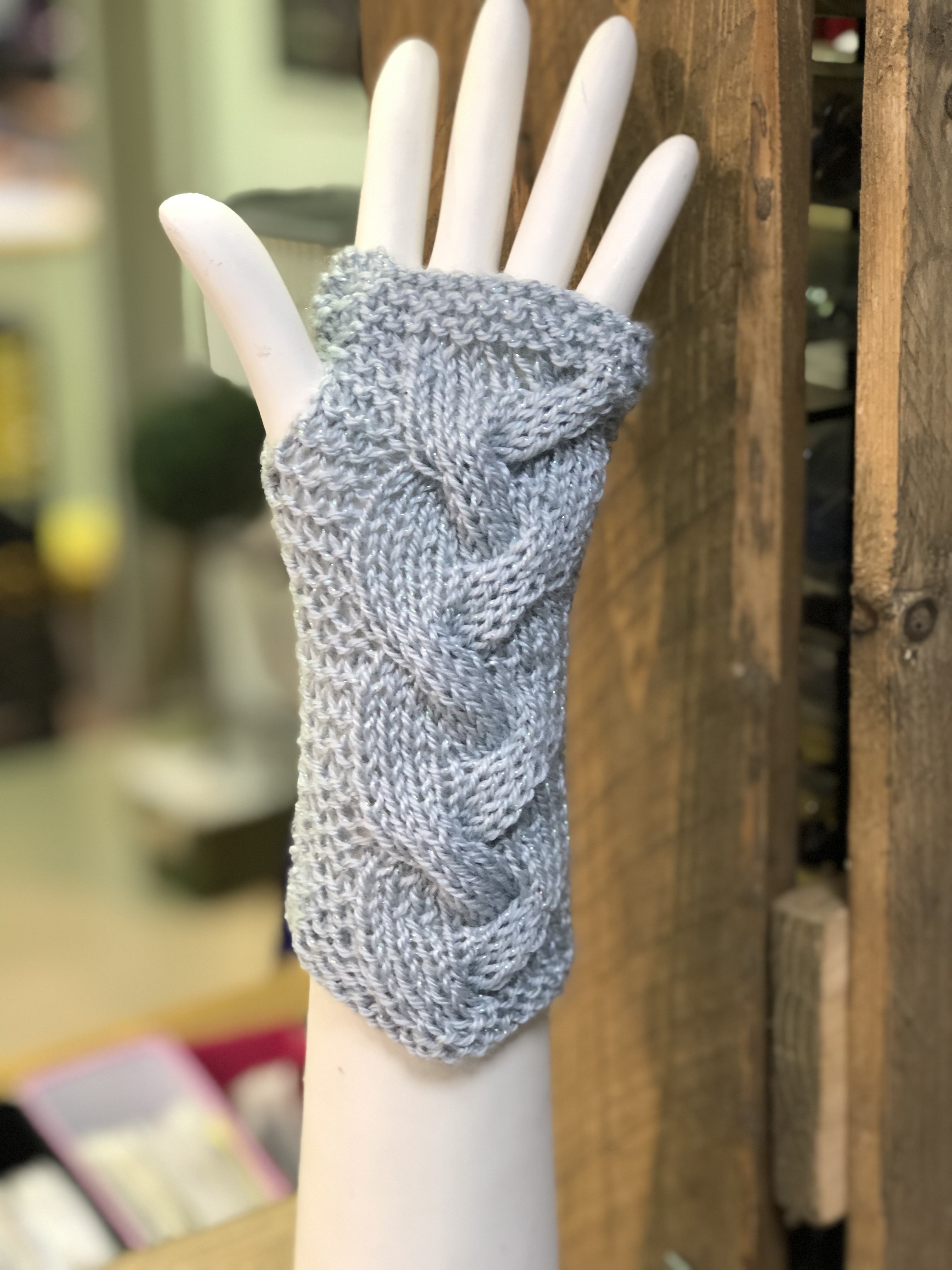 Knitted Hand Warmer Silver Grey