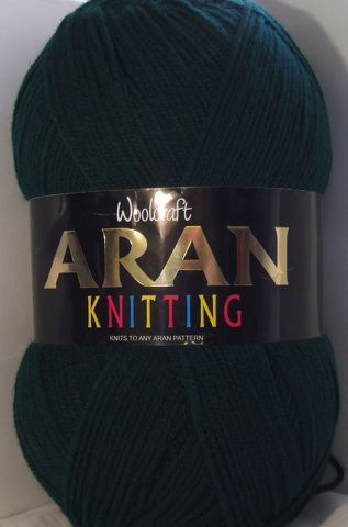 Aran Yarn 25% Wool 400g Balls x2 Bottle Green 817