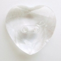 Clear Heart Button Size 22L x10