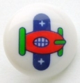 Children's Shank Character Button-Areoplane x10