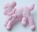 Lamb Button-Baby Pink x10