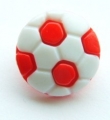 Football Button x100 Red & White Size 24L