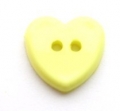 Flat Backed Heart Button-Lemon x10