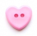Flat Backed Heart Button-Baby Pink x10