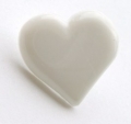 Heart Shank Button-White x10
