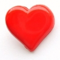 Heart Shank Button-Red x10