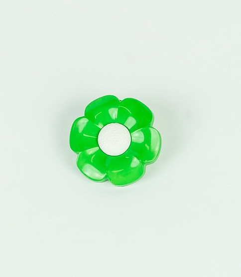 Daisy Button 44L x 5 Green With White Centre
