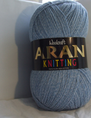 Aran Yarn 25% Wool 400g Balls x2 Denim 810