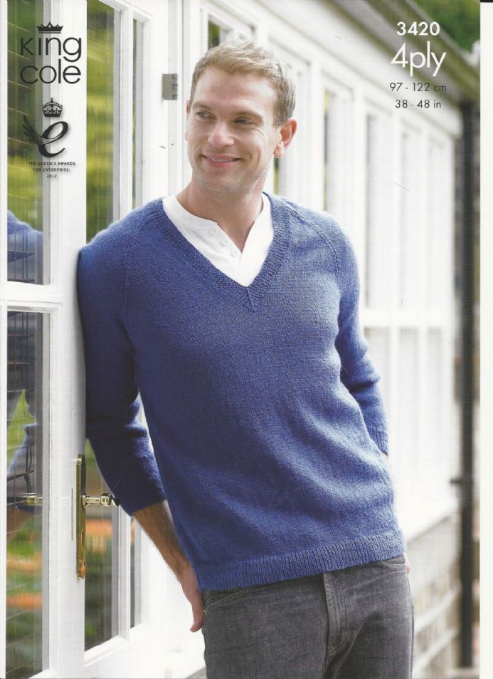 King Cole Mens 4 Ply Sweater & Cardigan 3420