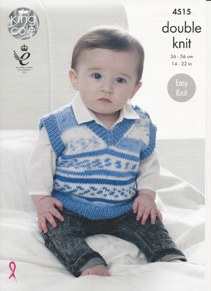 King Cole Babies/Childrens Slipovers Cherrish DK 4515