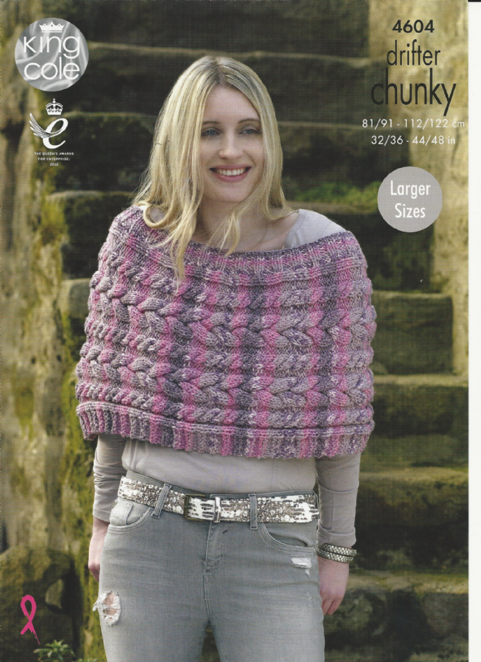 King Cole Ladies Capes Drifter Chunky 4604