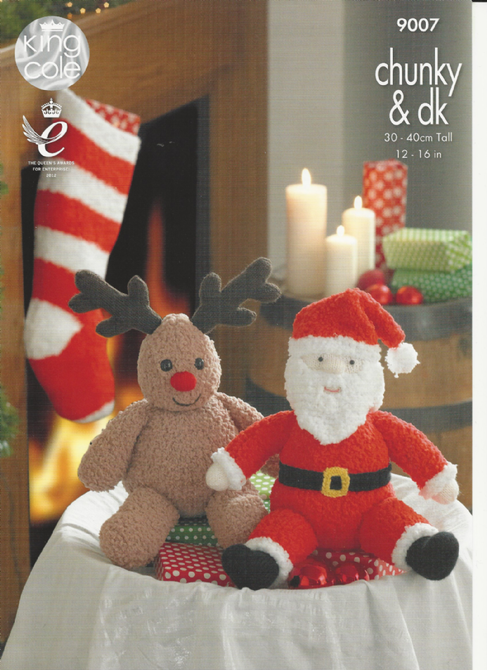King Cole Xmas Santa & Rudolph Toys DK/Chunky 9007