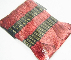 Metallic Embroidery Thread Pack Of 12 Red