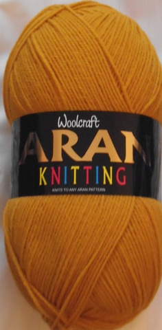 Aran Yarn 25% Wool 400g Balls x2 Mustard 838
