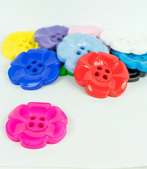4 Hole Flower Button Size 100L x5 - Click Image to Close