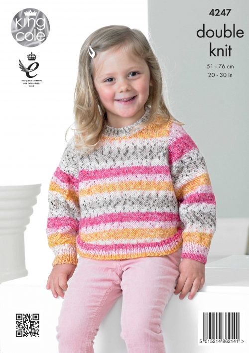 Curved Cardigan and Sweater Knitted with Splash DK 4247 x3 - Click Image to Close