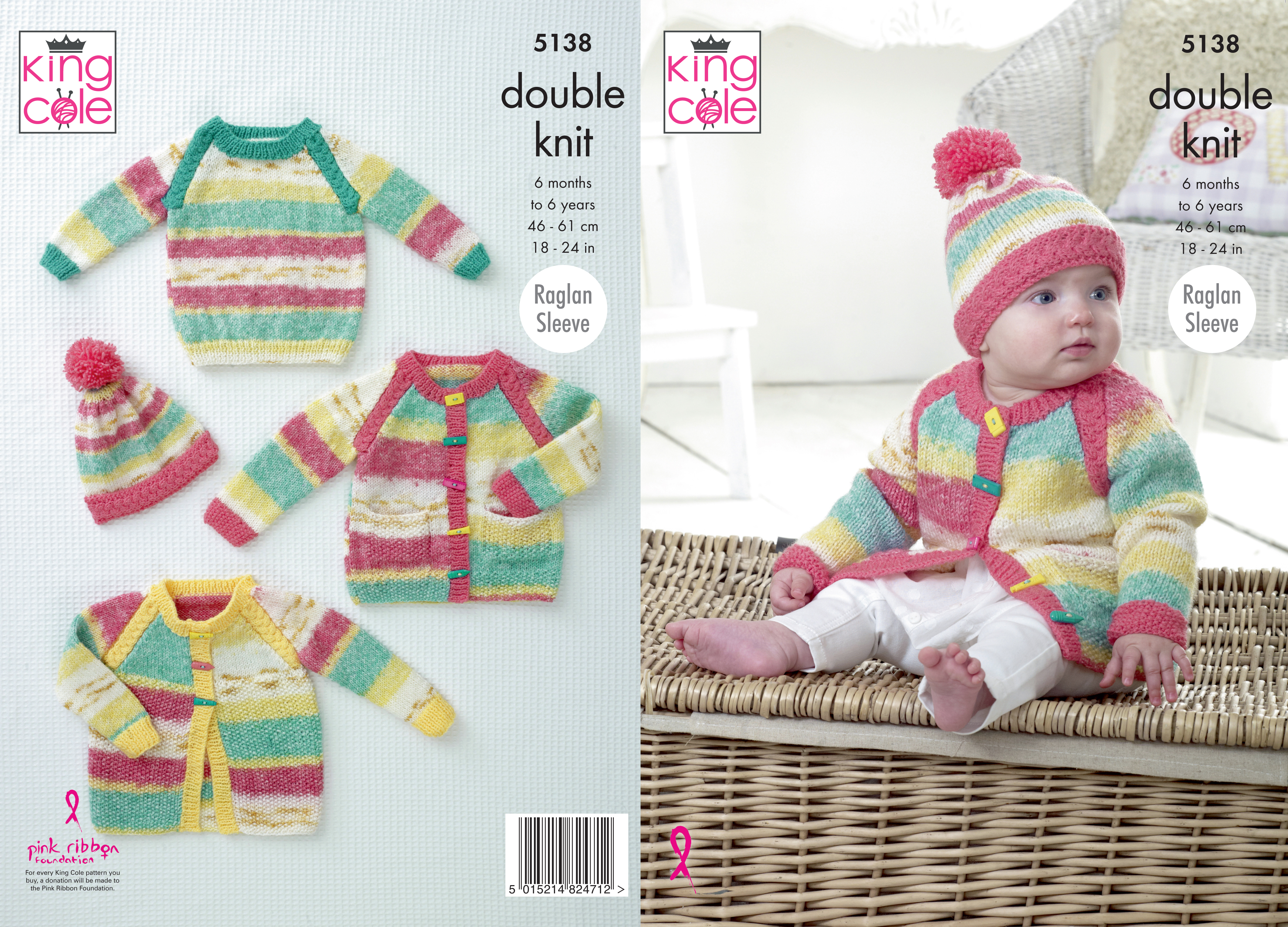Jacket, Cardigan, Sweater & Hat Knitted in Splash DK 5138 x3 - Click Image to Close