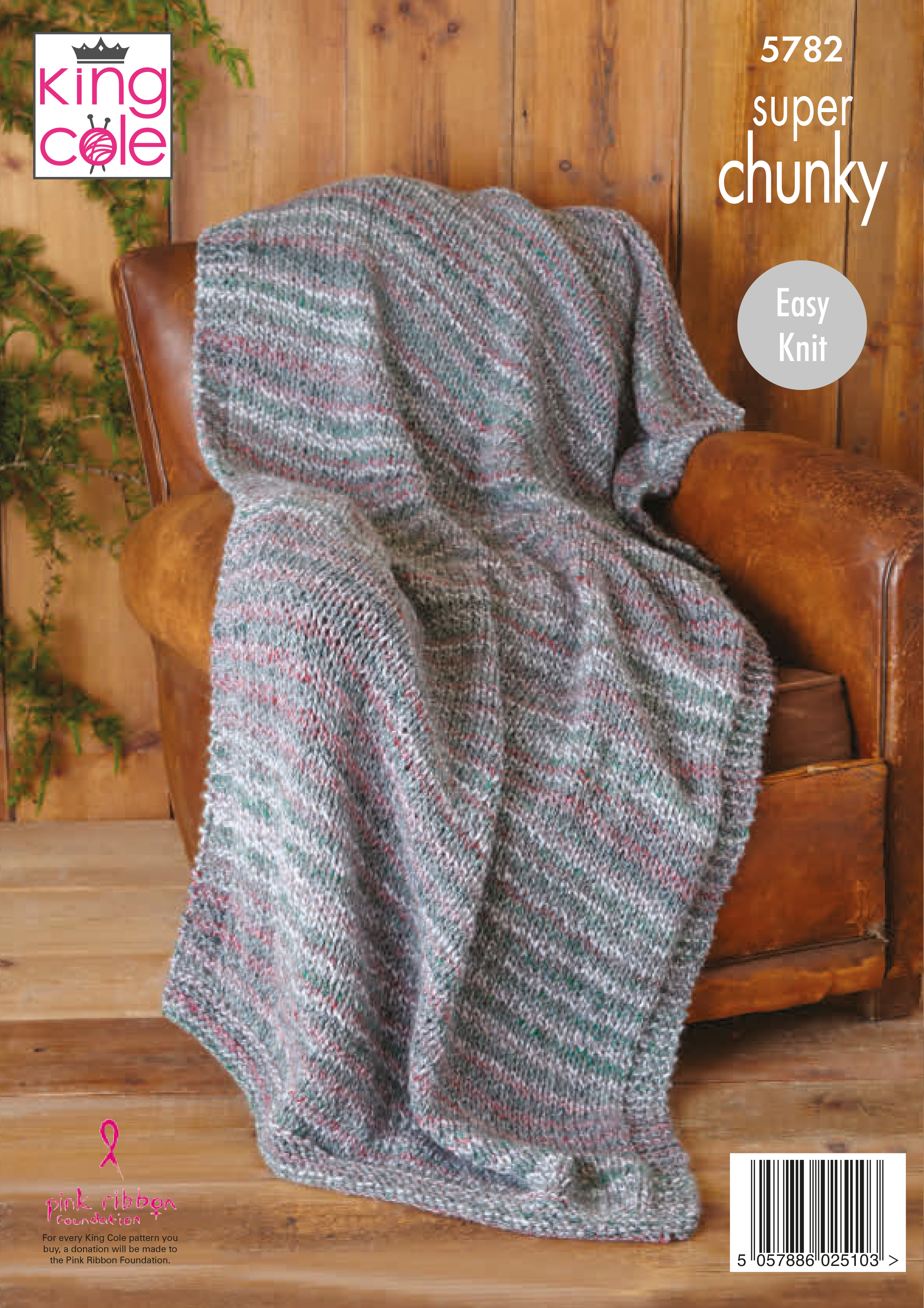 Blanket & Bed Runner Knitted in Christmas Super Chunky 5782 x3