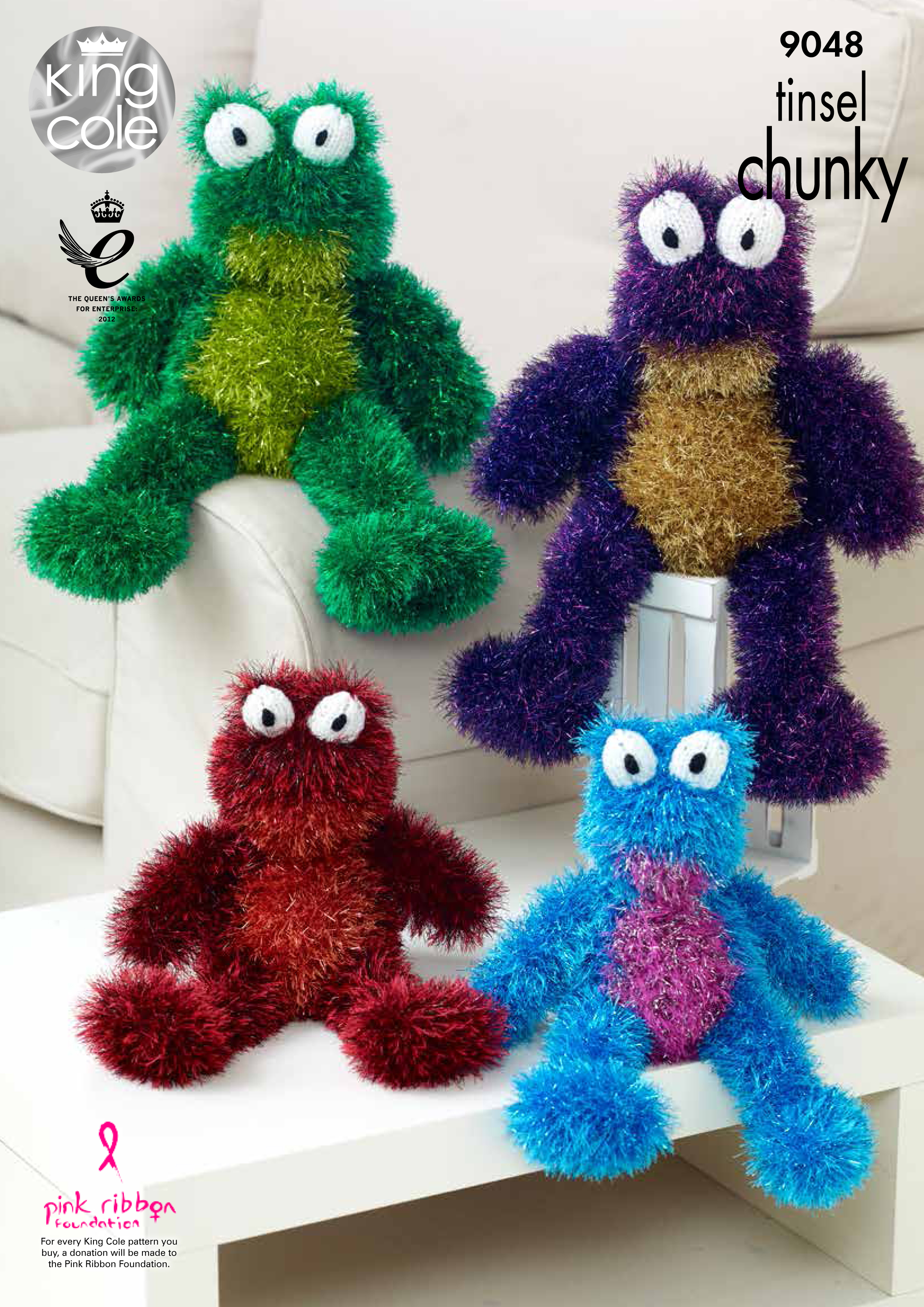 Tinsel Frogs Knitted with Tinsel Chunky x3 - Click Image to Close