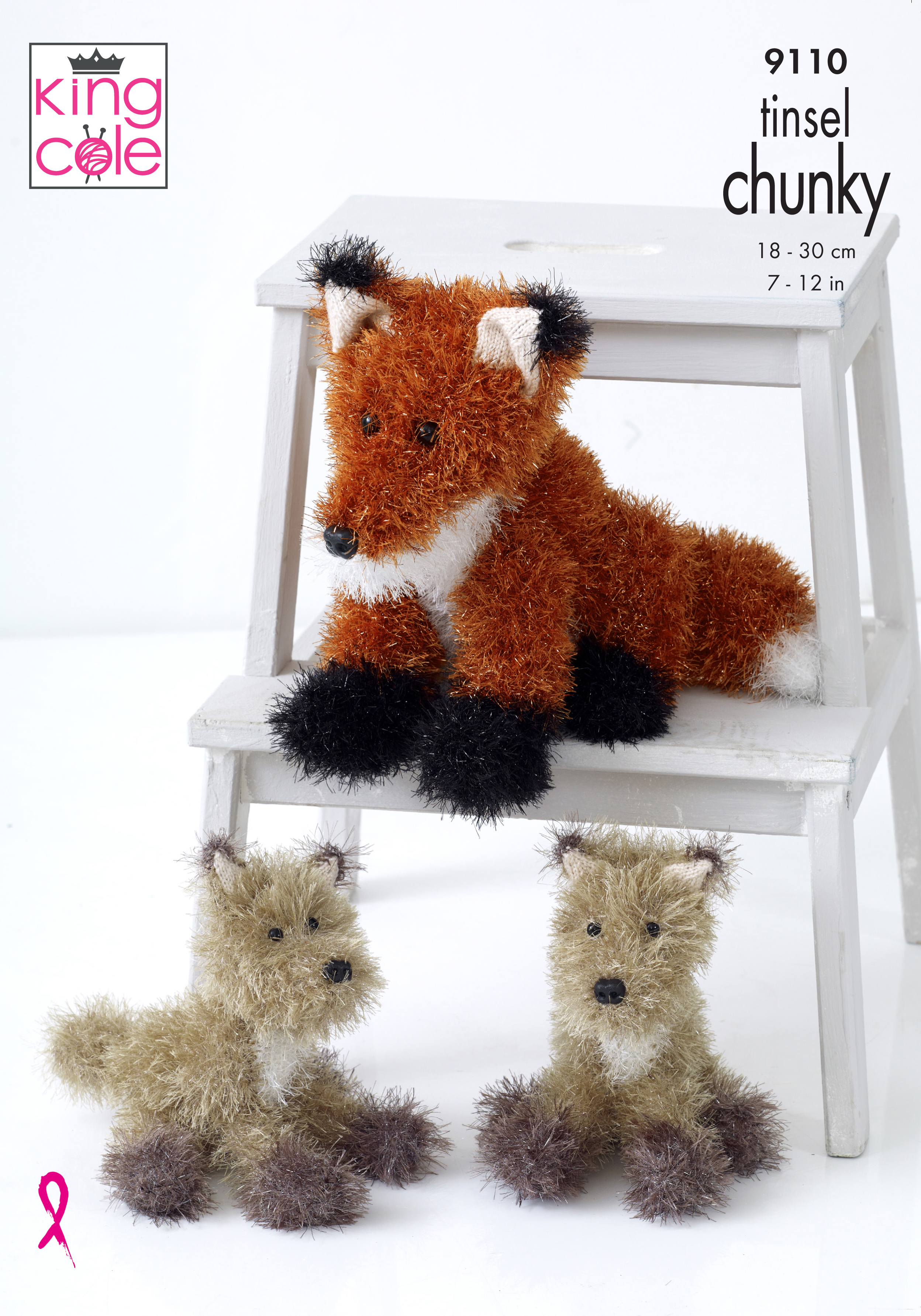 Fox Knitted in Tinsel Chunky x3