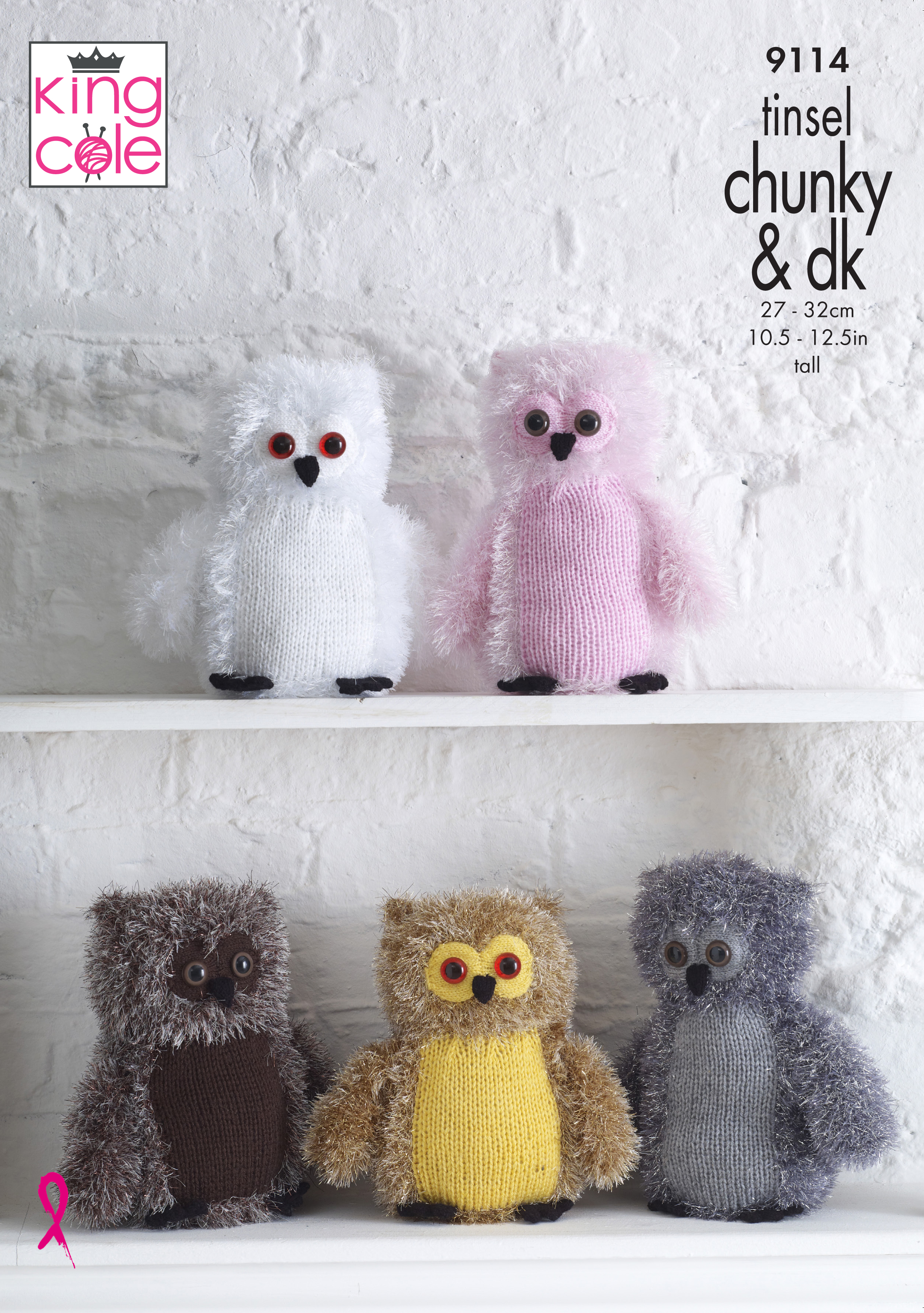 Owls Knitted in Tinsel Chunky x3 - Click Image to Close
