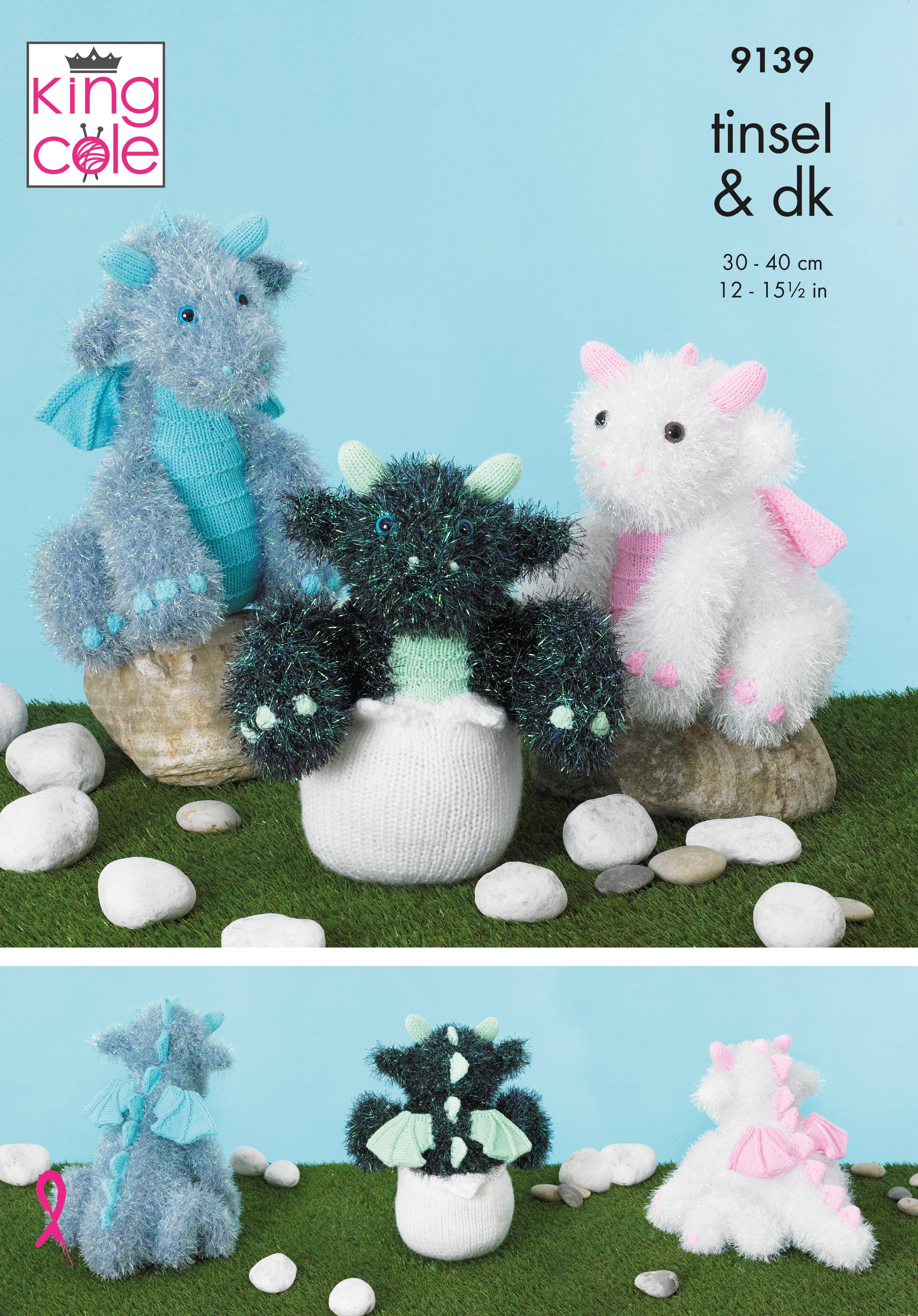 Baby Dragons Knitted in Tinsel Chunky x3 - Click Image to Close