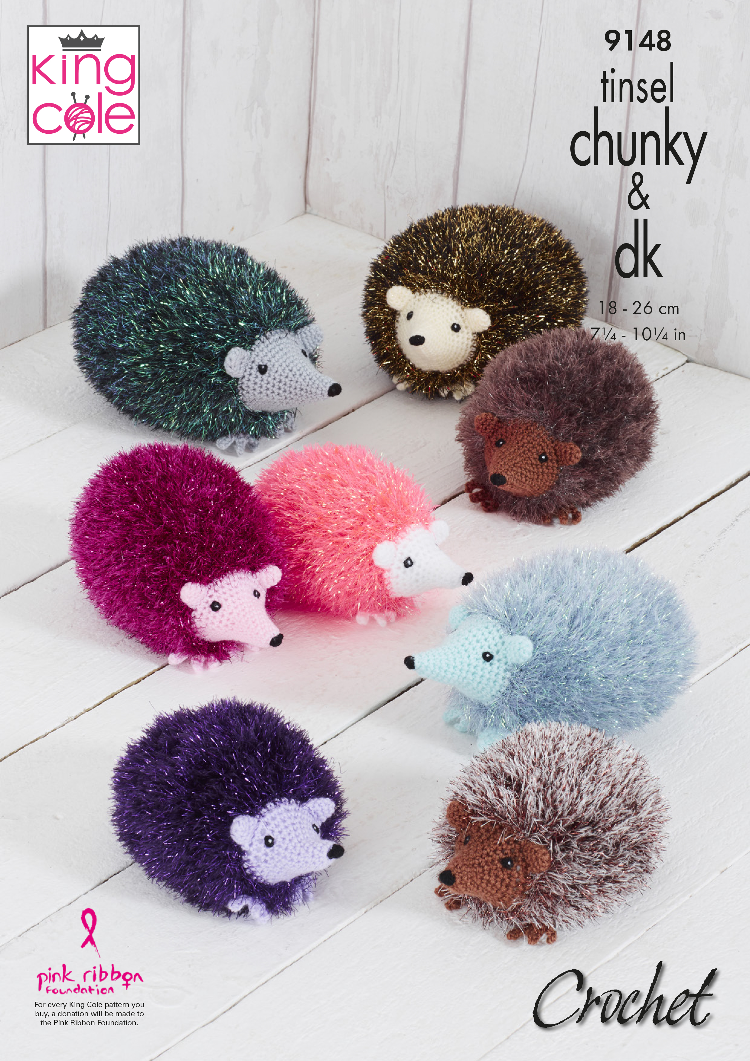 Hedgehogs Crocheted in Tinsel Chunky x3 - Click Image to Close