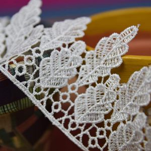 2" Leaf Guipure Lace 27.4 Mtr Card White GP322601 - Click Image to Close