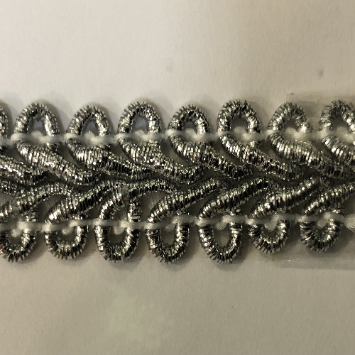 Swirl Braid 10 Mtr Card Silver - Click Image to Close