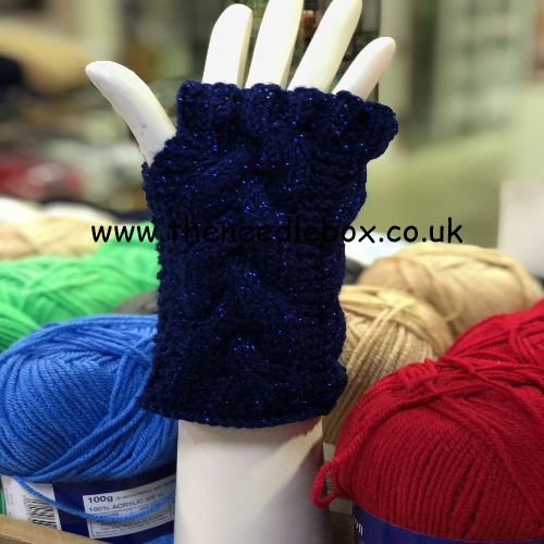 Knitted Hand Warmer Glitz Navy Blue - Click Image to Close