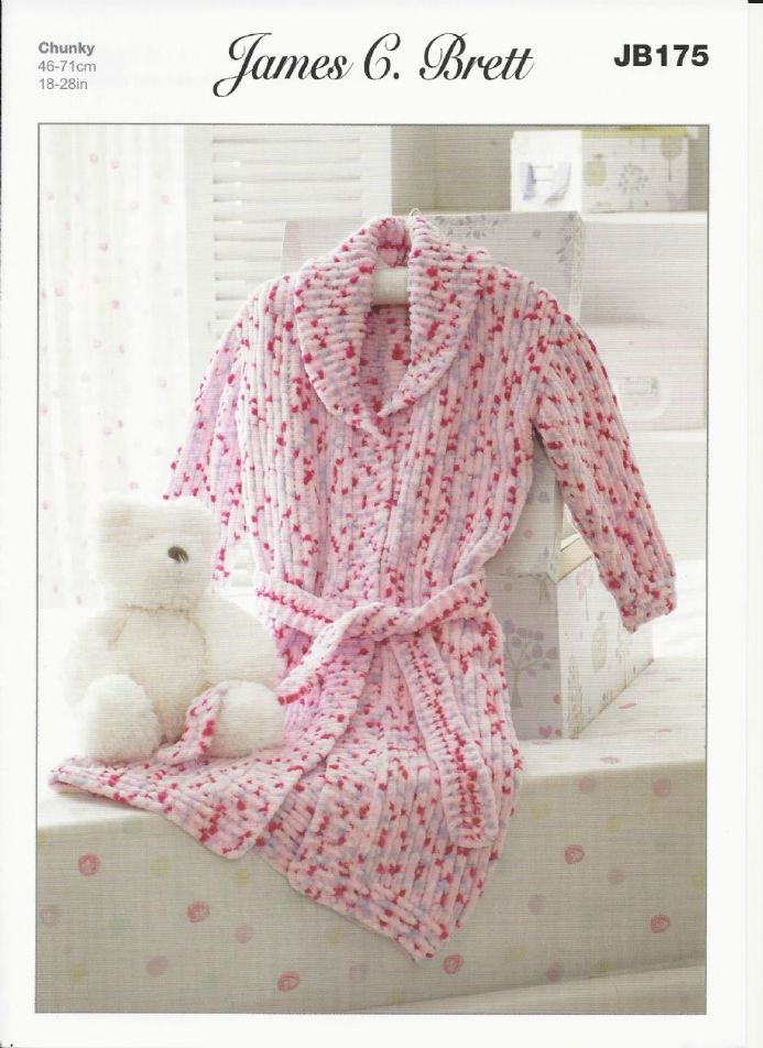 James C Brett Childrens Dressing Gown Chunky JB175 - Click Image to Close