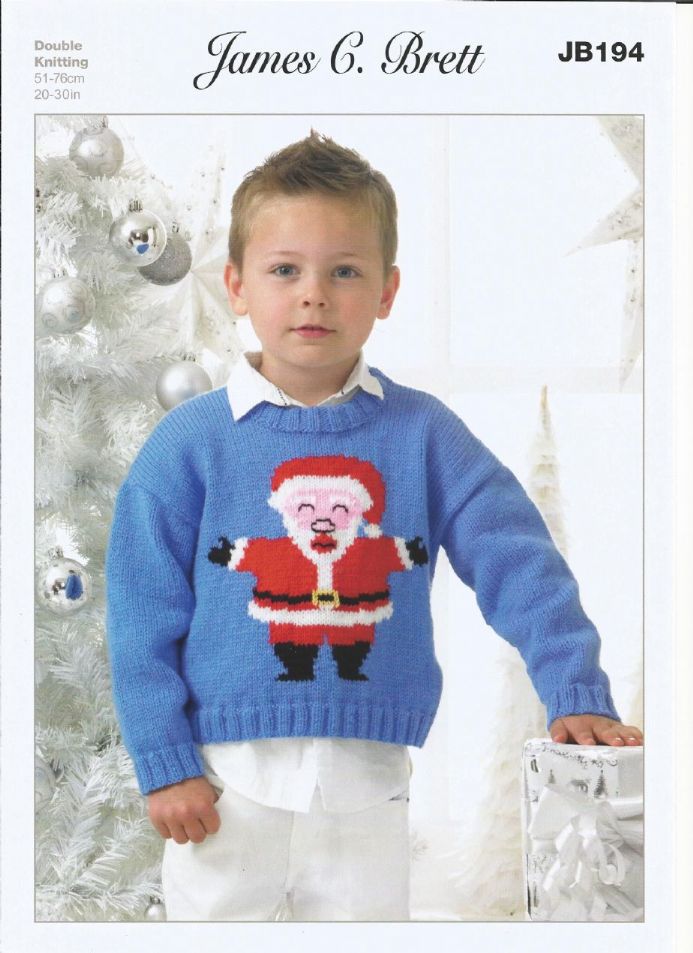 James C Brett Childrens Xmas Sweater DK JB194 - Click Image to Close