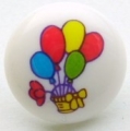 Children's Shank Character Button-Balloons x10 - Click Image to Close