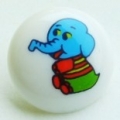 Children's Shank Character Button-Elephant x10 - Click Image to Close