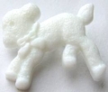 Lamb Button-White x10 - Click Image to Close