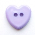 Flat Backed Heart Button-Lilac x10 - Click Image to Close