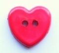 Flat Backed Heart Button-Red x10 - Click Image to Close
