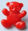 Teddy Bear Button-Red x10 - Click Image to Close