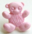 Teddy Bear Button-Baby Pink x10 - Click Image to Close