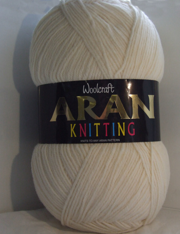 Aran Yarn 25% Wool 400g Balls x2 Cream 7131