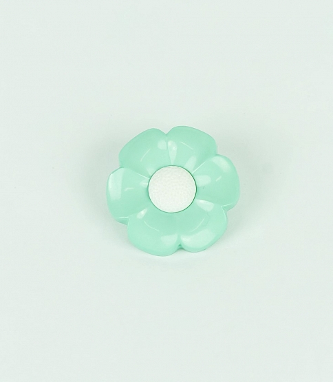 Daisy Button 44L x 5 Mint With White Centre - Click Image to Close
