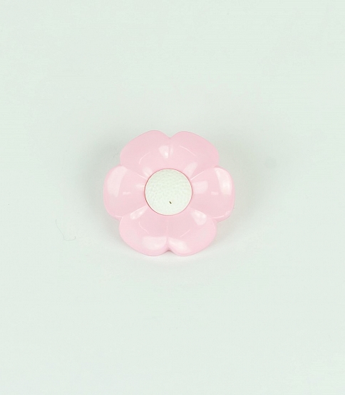 Daisy Button 44L x 5 Pink With White Centre - Click Image to Close
