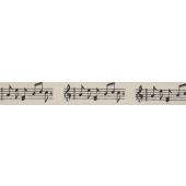 Vintage Style Music Ribbon 20 Mtr Roll - Click Image to Close