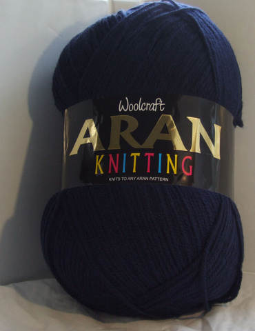 Aran Yarn 25% Wool 400g Balls x2 Navy 862 - Click Image to Close